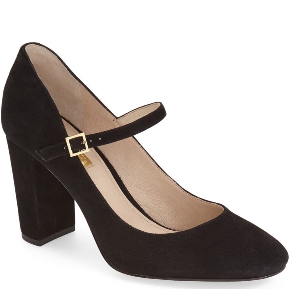Louise et Cie Black Suede Block Heel Pumps